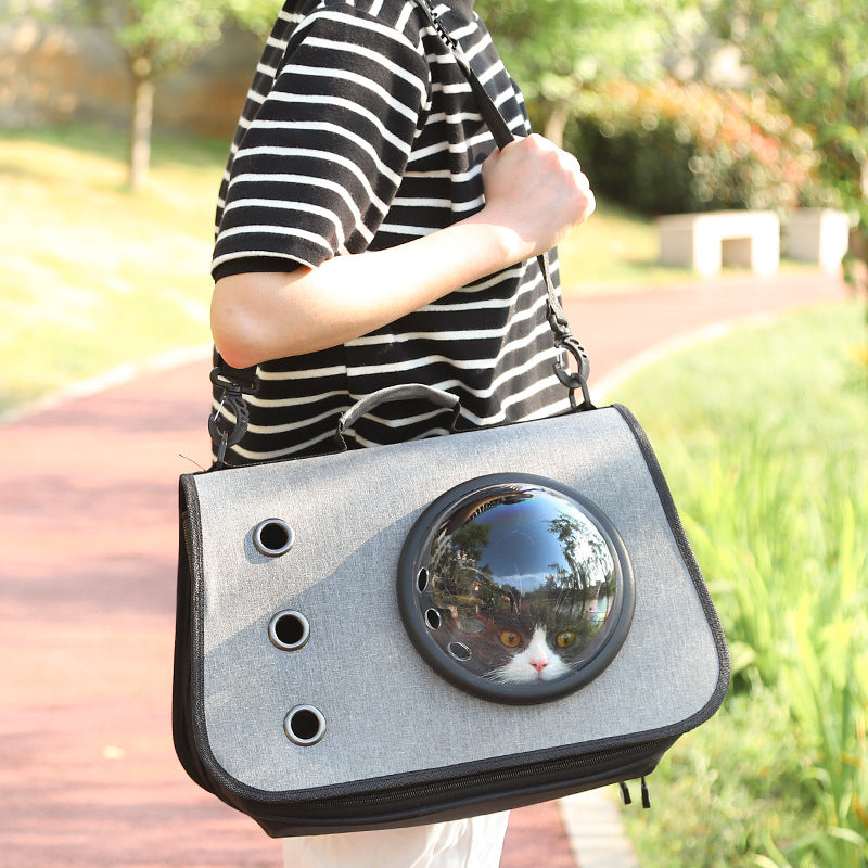 Foldable Linen Pet Backpack with Breathable Mesh