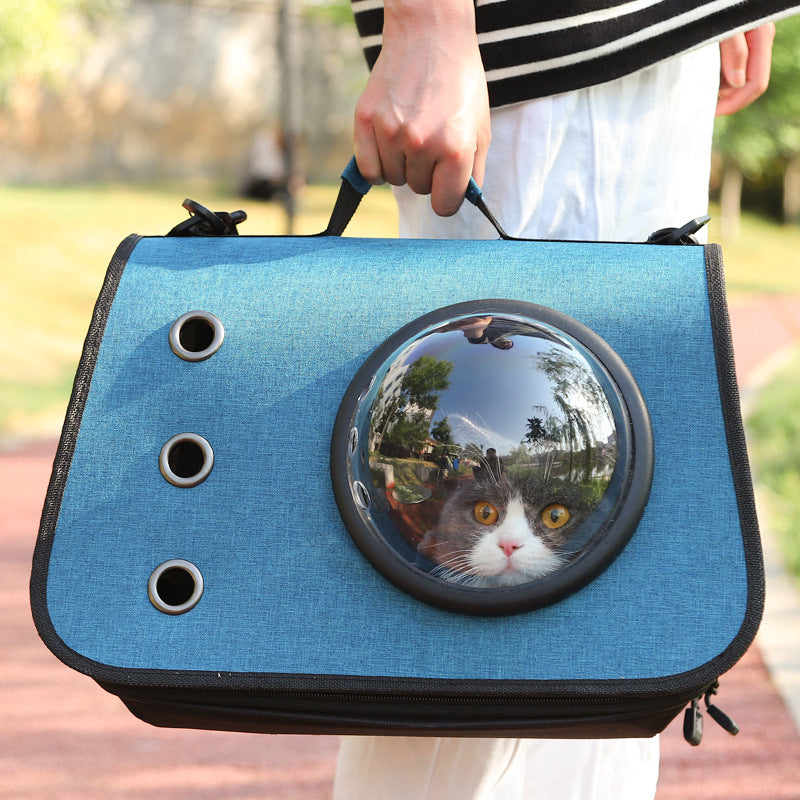 Foldable Linen Pet Backpack with Breathable Mesh
