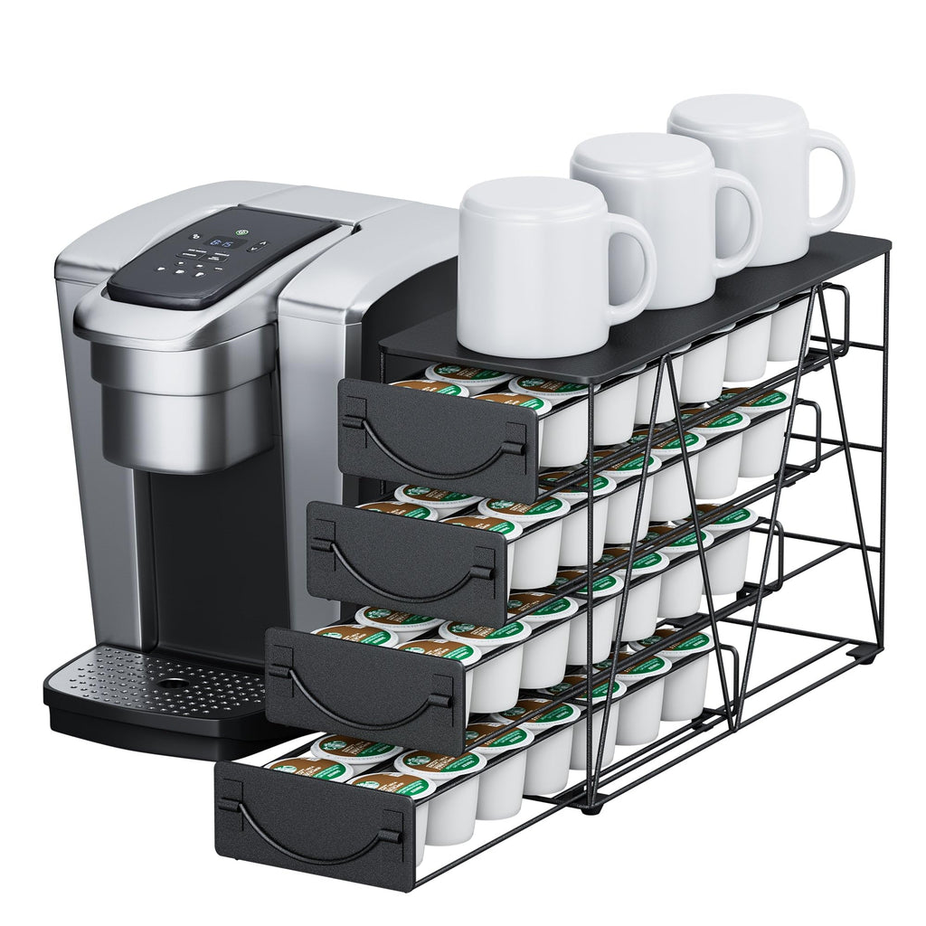 HFHOME Coffee Pod Holder for Counter Pod Holder for K-cups 4-tier Metal Coffee Capsule Sto