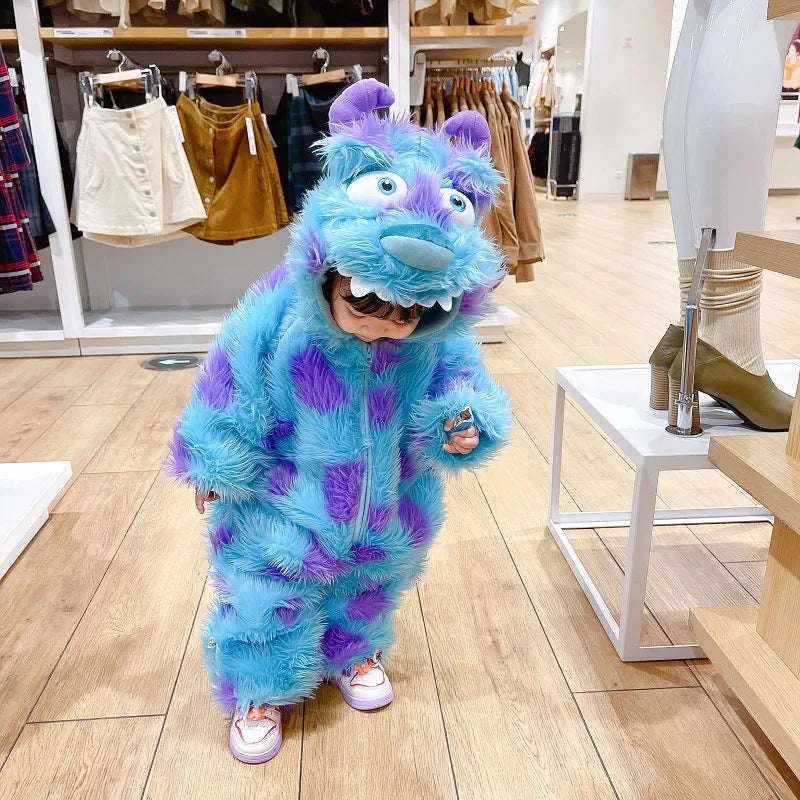 Cute Animal Baby Jumpsuit with Hooded Zipper