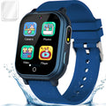 Kids Smart Watch Gift for Ages 3-12 IP67 Waterproof 32 Puzzle Games HD Touchscreen Dual Camera Video Pedometer Music Player Kids Watch Toy Birthday Gifts for Boys Ages 5 6 7 8 9 10 (Blue)