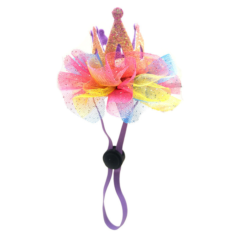 Pet Birthday Hat with Lace Crown — Cute Party Accessory for Dogs & Cats