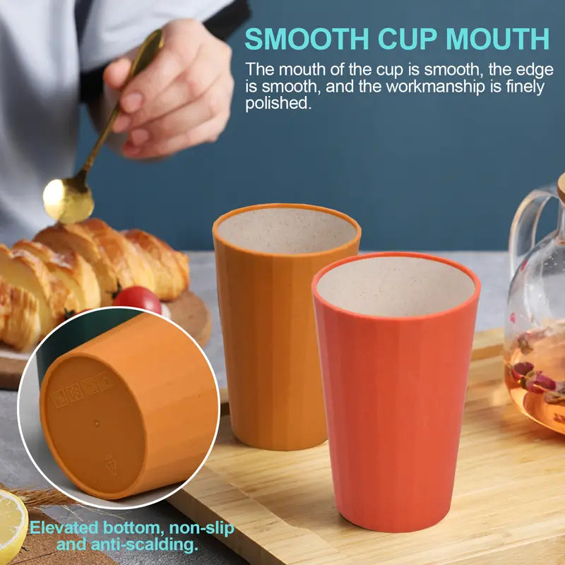 Set of 4 Unbreakable Wheat Straw Toothbrush Cups
