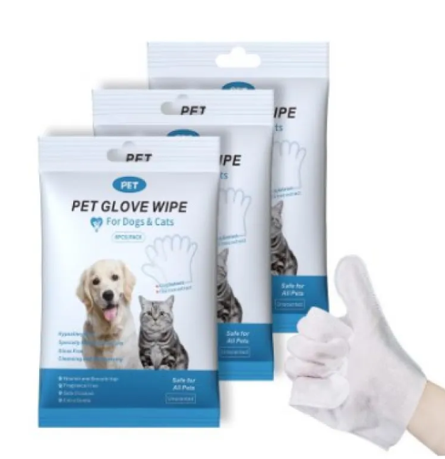 Pet Cleaning Gloves & Grooming Wipes
