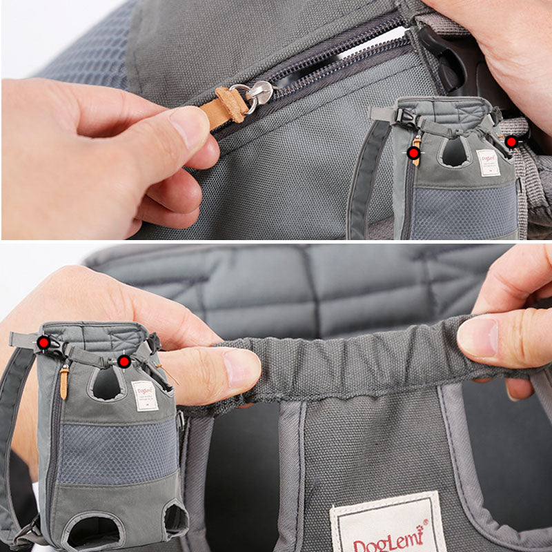 Striped Mesh Dog Backpack for Travel and Hiking