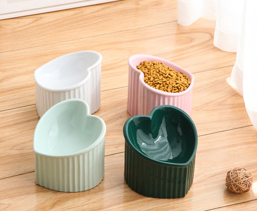 Slanted Ceramic Cat Bowl