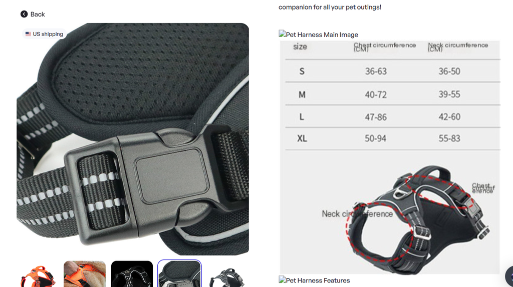 Dog Harness with Handle and Reflective Strip