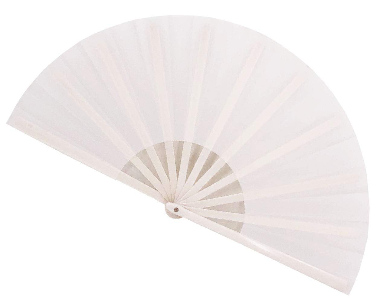 STHUAHE Large Folding Fans Rave Hand Fans Festival Fans for Women Men Chinese Japanes Hand Held Folding Fan for Music Festival EDM Performance Gifts Party Decoration (White)