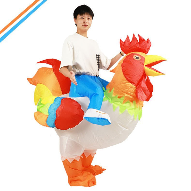 Inflatable Colorful Rooster Costume for Halloween Party