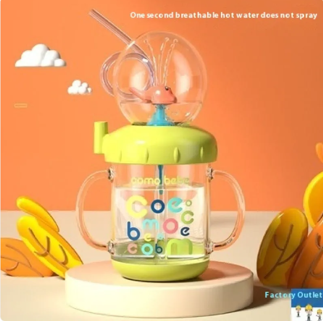Children's Whale Cartoon Diving Fountain Water Bottle - Tritan Le...