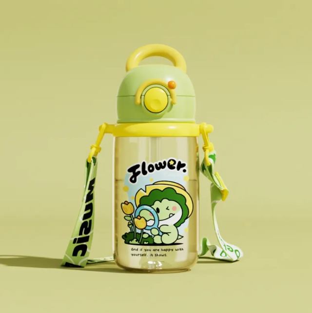 Children's Whale Cartoon Diving Fountain Water Bottle - Tritan Le...