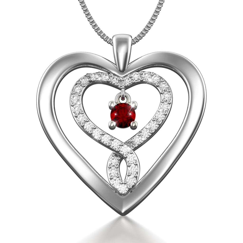 ALLAN KOA Birthstone Necklace for Women – Christmas Gifts for Women Elegant Sterling Silve