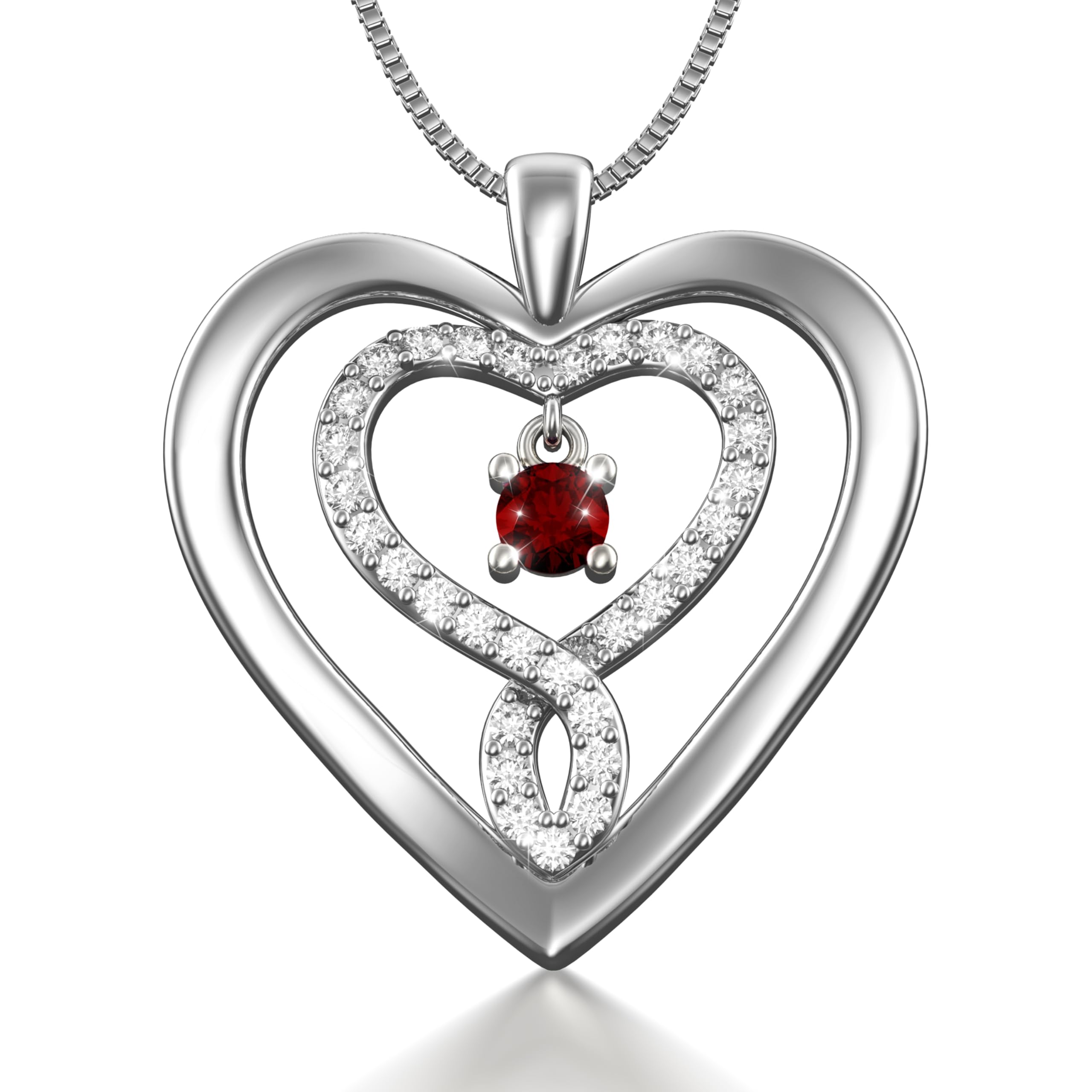 ALLAN KOA Birthstone Necklace for Women – Christmas Gifts for Women Elegant Sterling Silve