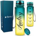 Cuptify Personalized Water Bottle Tropical Ombre 32 oz Motivational...