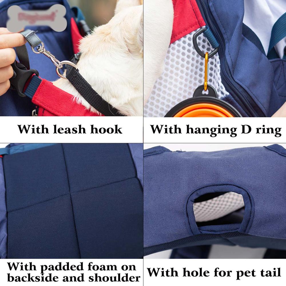 Striped Mesh Dog Backpack for Travel and Hiking