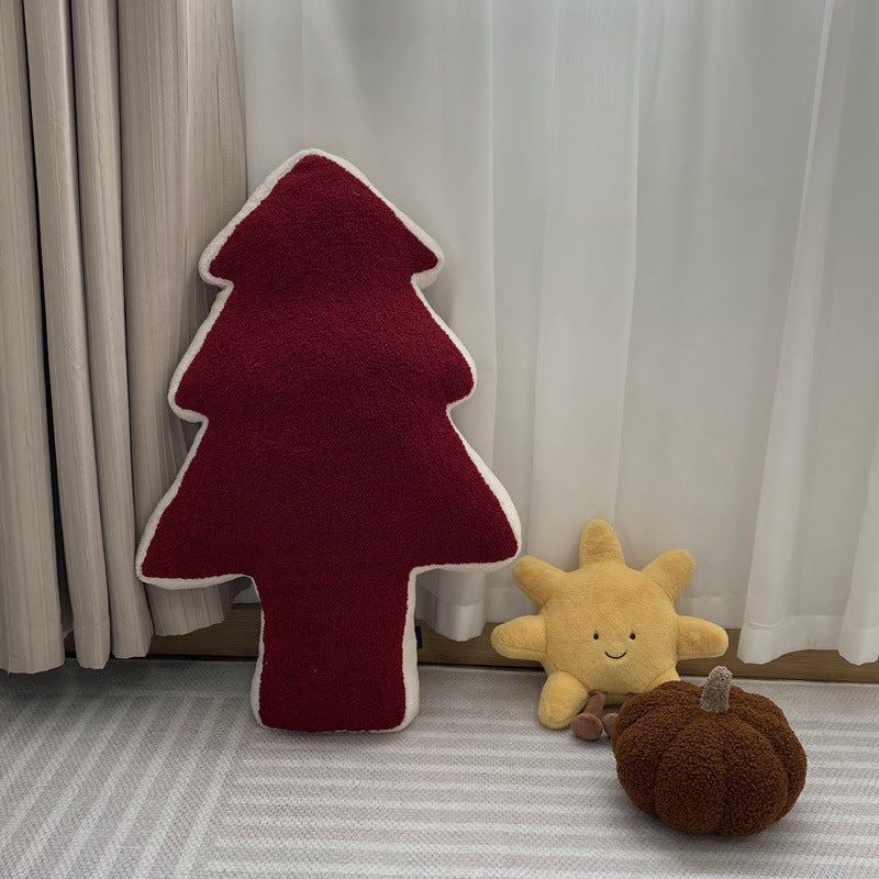 Large Cotton Pine Tree Plush Pillow for Home Decor