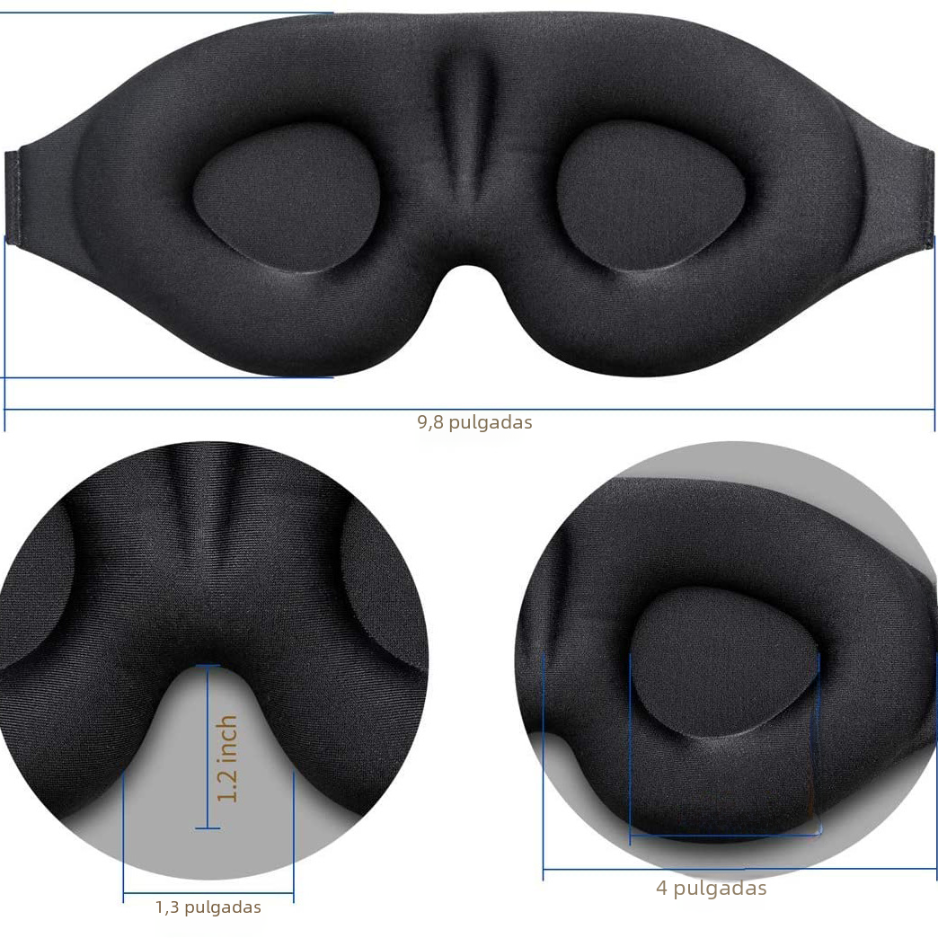 3D Black Sleep Mask for Travel and Relaxation