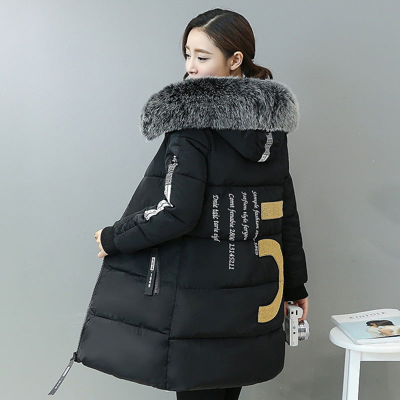 Korean Style Women's Long Warm Lightweight Down Jacket
