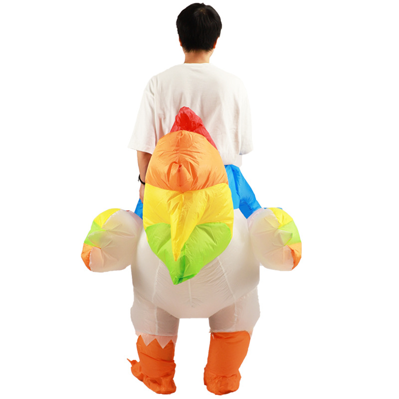 Inflatable Colorful Rooster Costume for Halloween Party