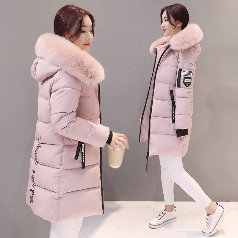 Korean Style Women's Long Warm Lightweight Down Jacket