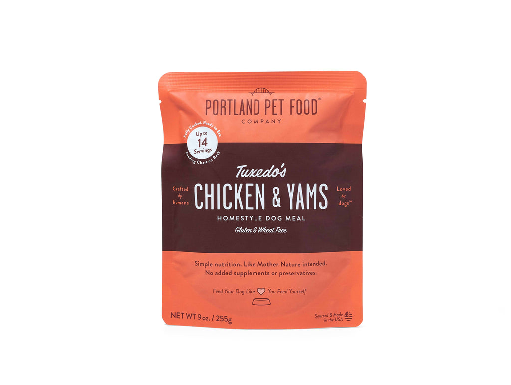 Tuxedo's Chicken & Yams Human Grade Fresh Wet Food Dog Pouch