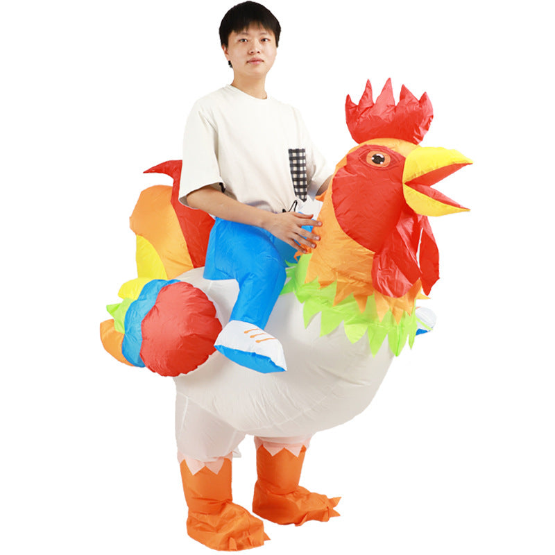 Inflatable Colorful Rooster Costume for Halloween Party