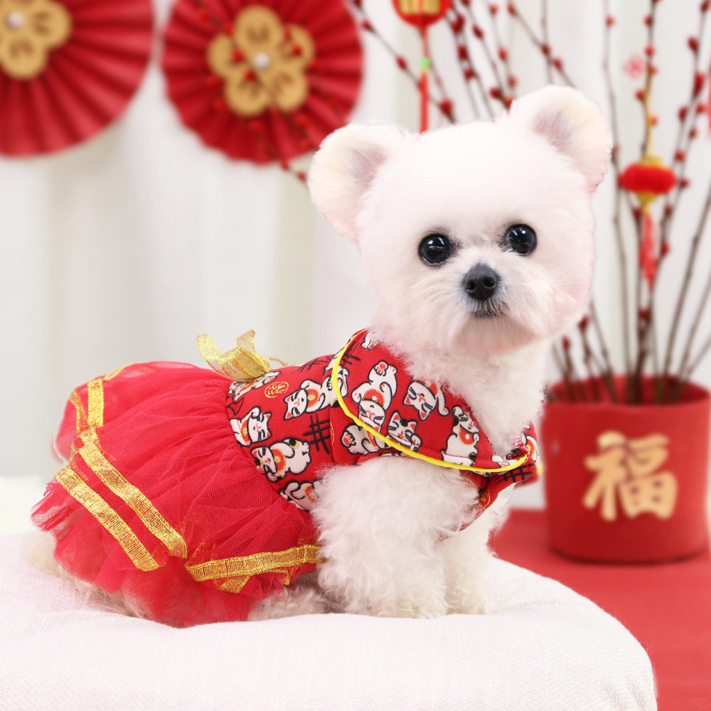 New Year’s Thin-Fleece Pet Sweater