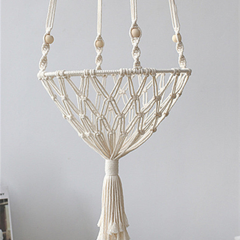 Large White Macrame Cat Hammock