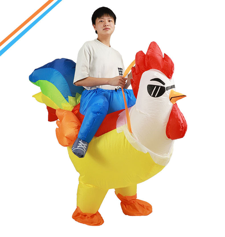 Inflatable Colorful Rooster Costume for Halloween Party