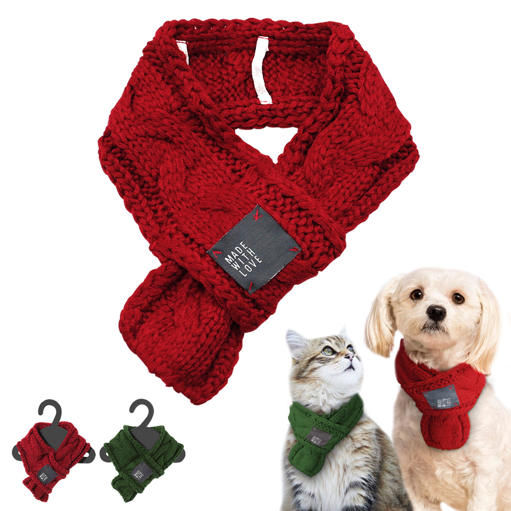 Wool Pet Scarf with Bow-Tie Detail