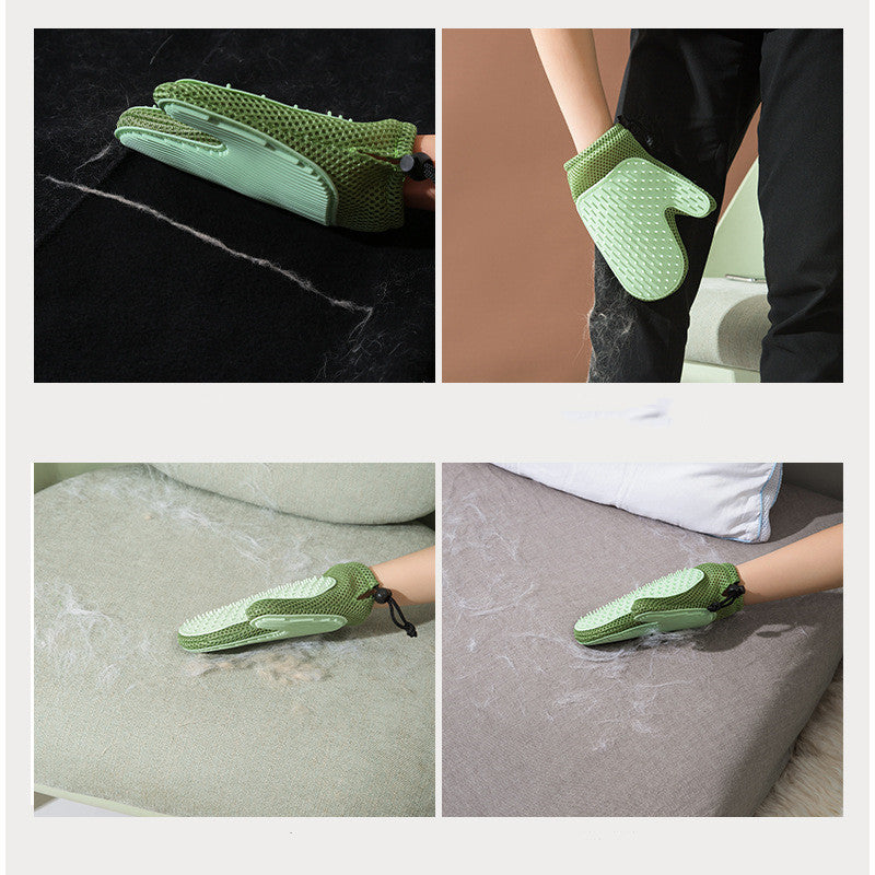 Silicone Pet Grooming Gloves — Massage & Hair Removal Brush for Dogs & Cats