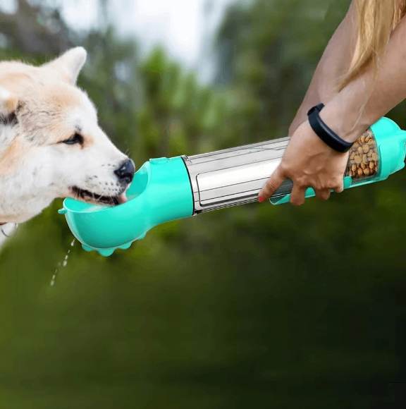 3-in-1 Dog Water Bottle with Food Box