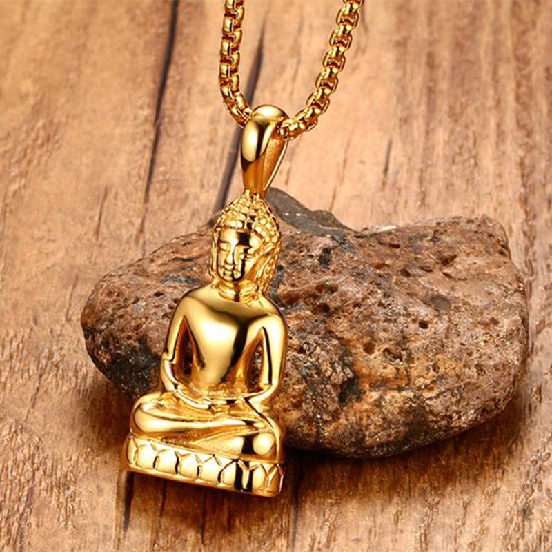 Religious Totem Pendant - 5.2CM Gold Stainless Steel