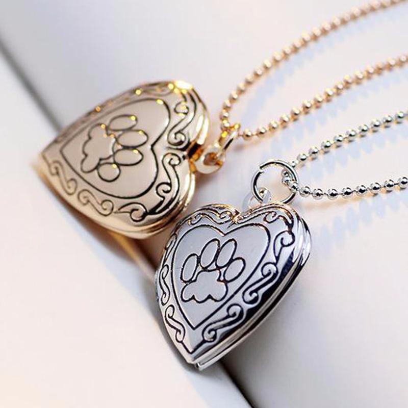 Footprint Heart Pendant Necklace