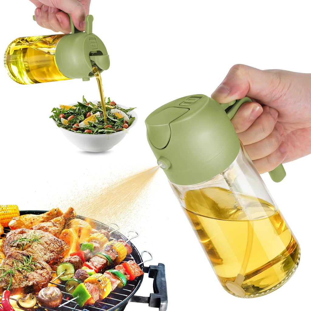 Oil Dispenser Bottle for Kitchen2 in 1 Olive Oil Dispenser and Oil Sprayer17oz/500ml Olive
