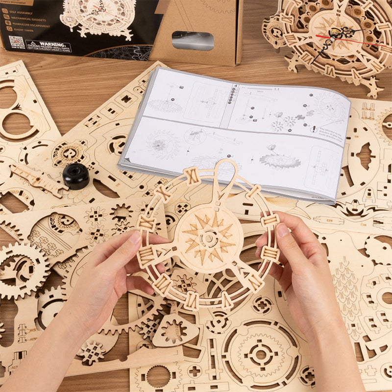 DIY Wooden Mechanical Owl Clock Model for Home Decor