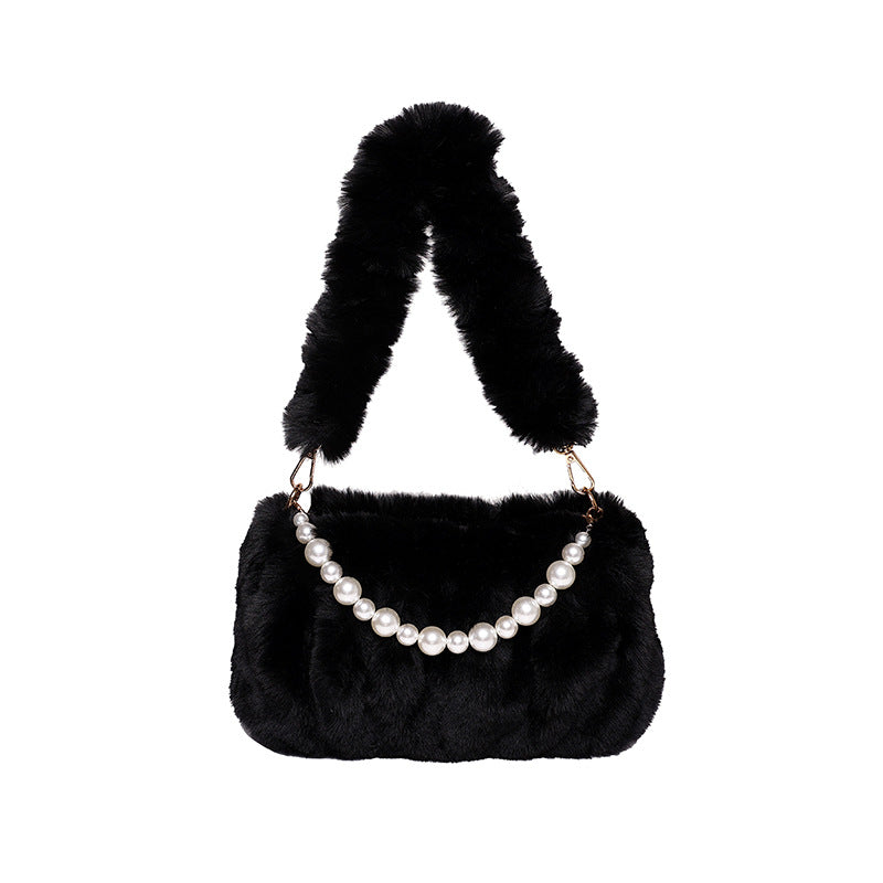Pearl Pleated Shoulder Bag for Women's Fashion
