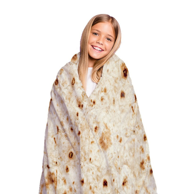 Mexican Burrito Blanket, Round Plush Throw Blanket