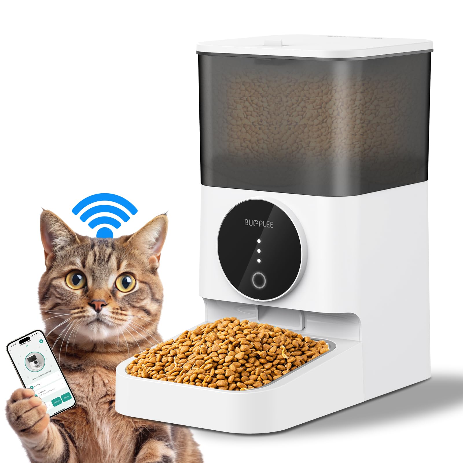Automatic Cat Feeder 4L Large Capacity Auto Pet Feeder Dry Food Dispenser for Pet Timed Do