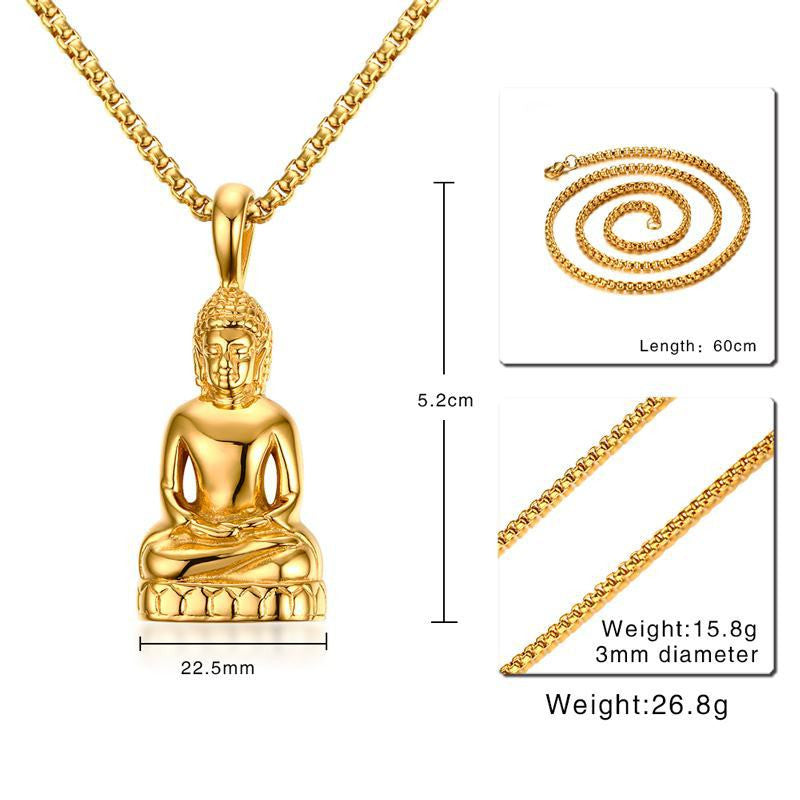 Religious Totem Pendant - 5.2CM Gold Stainless Steel