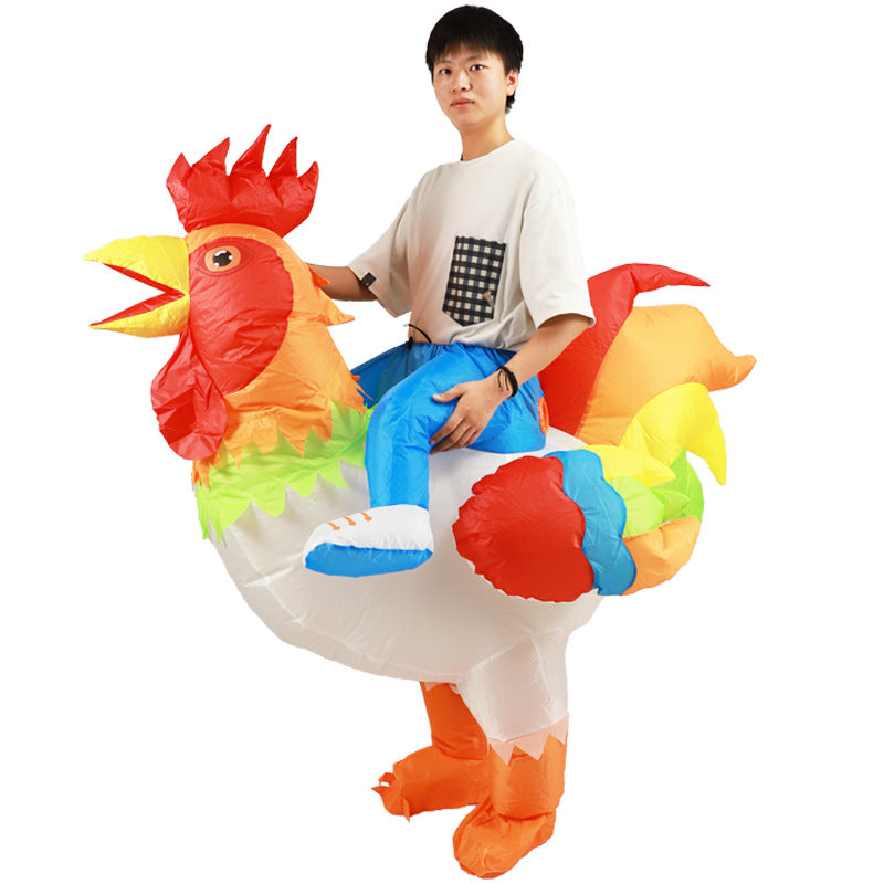 Inflatable Colorful Rooster Costume for Halloween Party