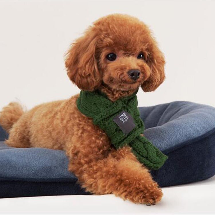 Wool Pet Scarf with Bow-Tie Detail