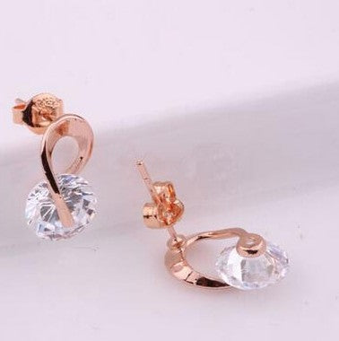 Korean Fashion Jewelry Wholesale Spiral Crystal Earrings