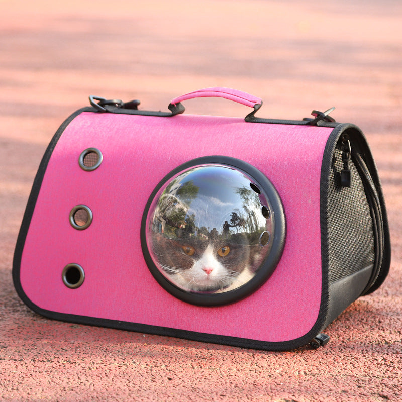 Foldable Linen Pet Backpack with Breathable Mesh