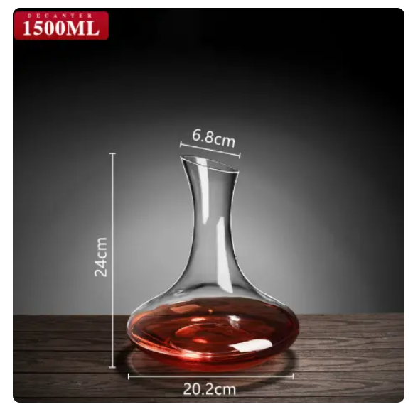 Handmade Crystal Red Wine Decanter 1000ML with Pourer