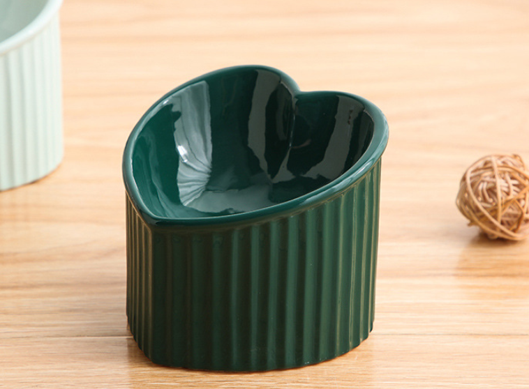 Slanted Ceramic Cat Bowl