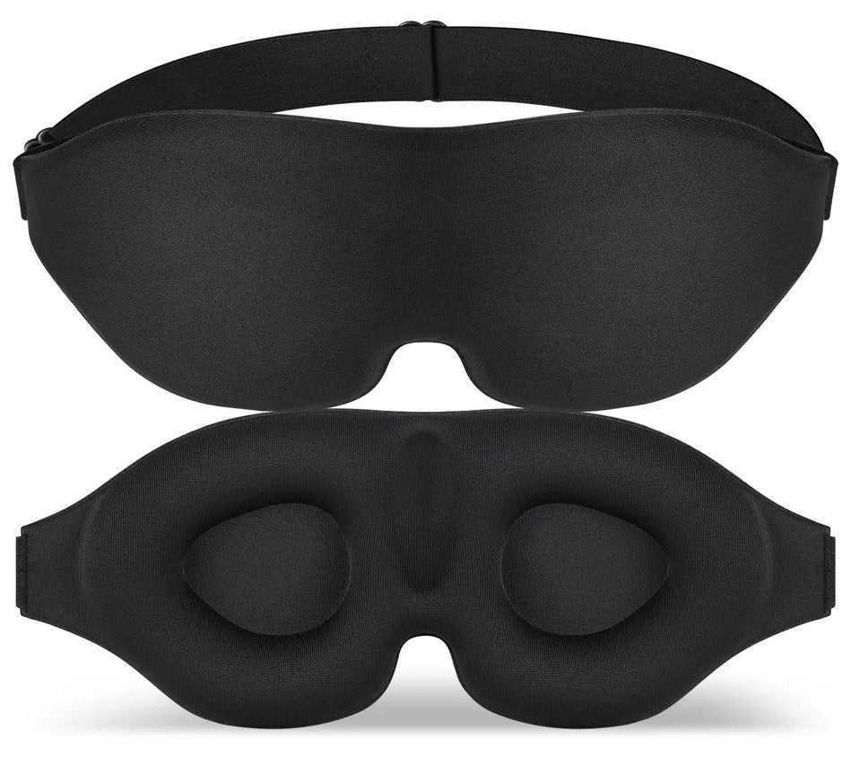 3D Black Sleep Mask for Travel and Relaxation