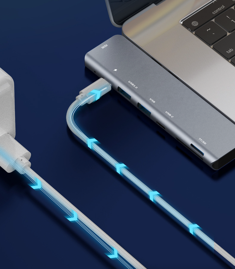 Multiport USB-C Hub Type C To USB 3.0 4K HDMI Adapter for Macbook Pro / Air USA