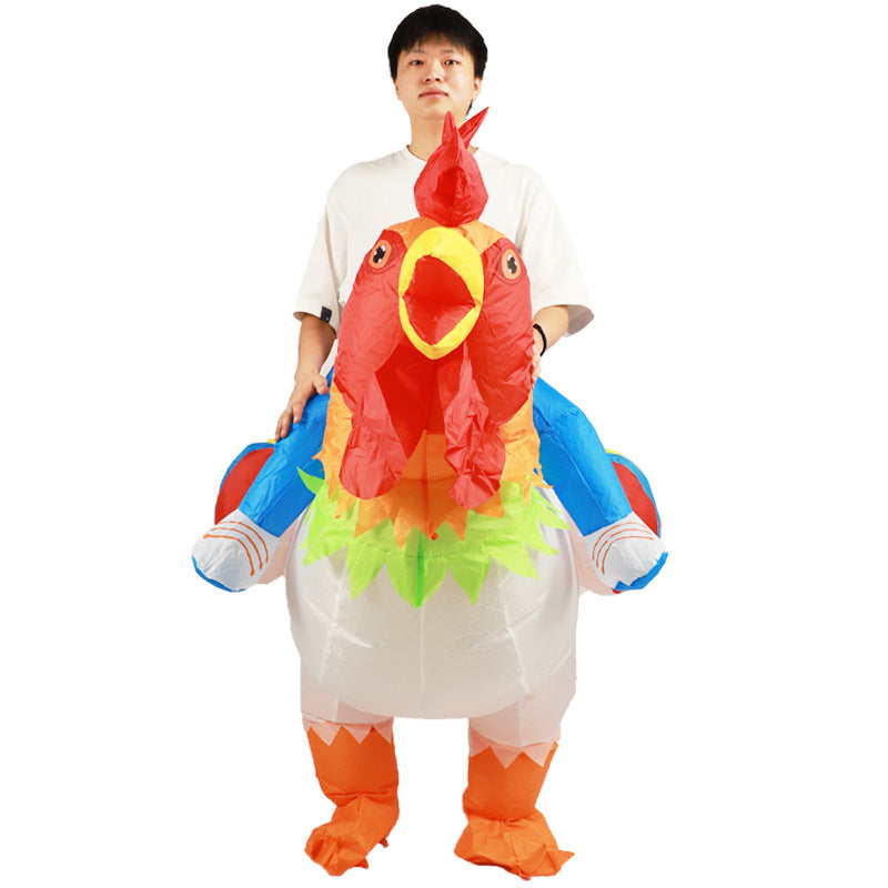 Inflatable Colorful Rooster Costume for Halloween Party