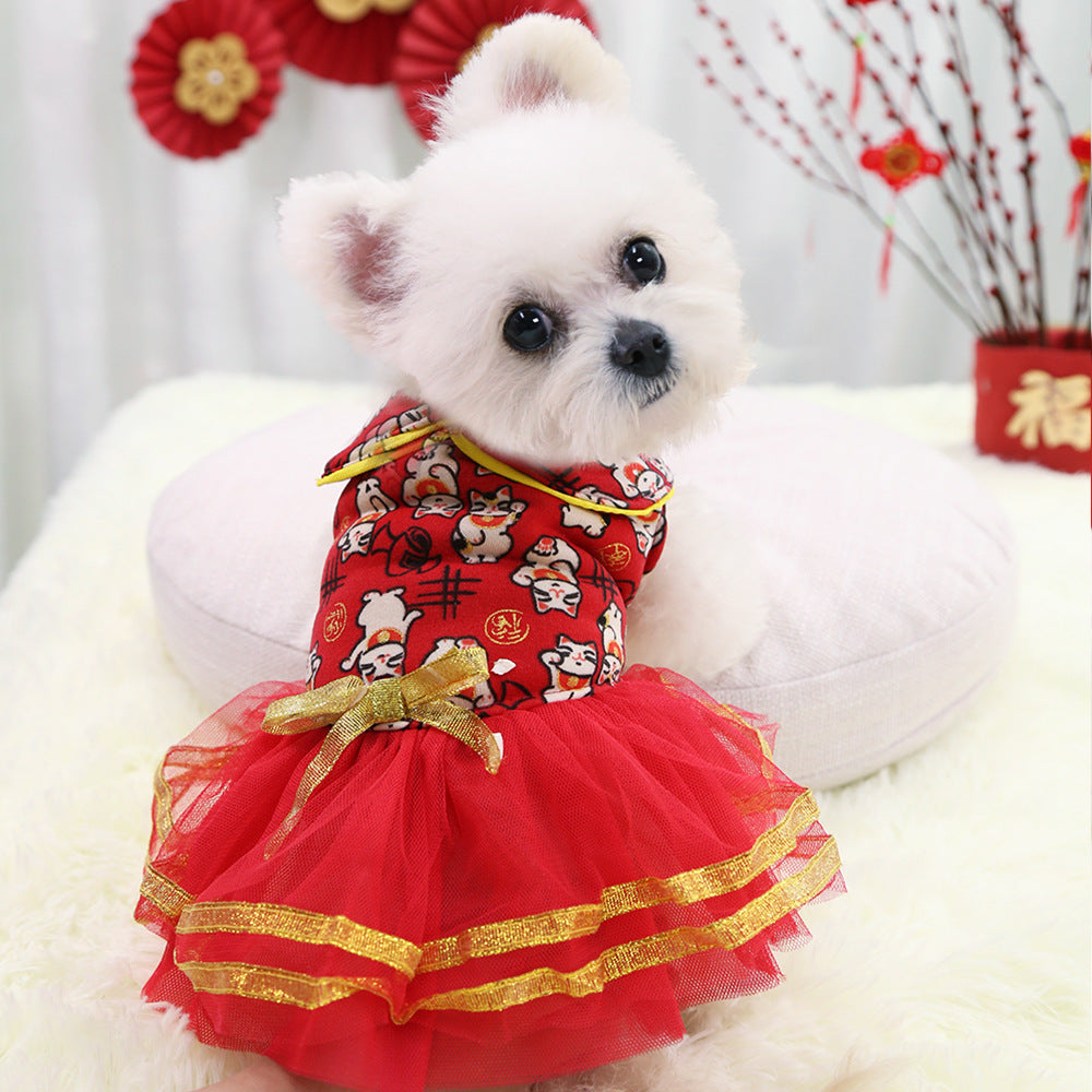 New Year’s Thin-Fleece Pet Sweater